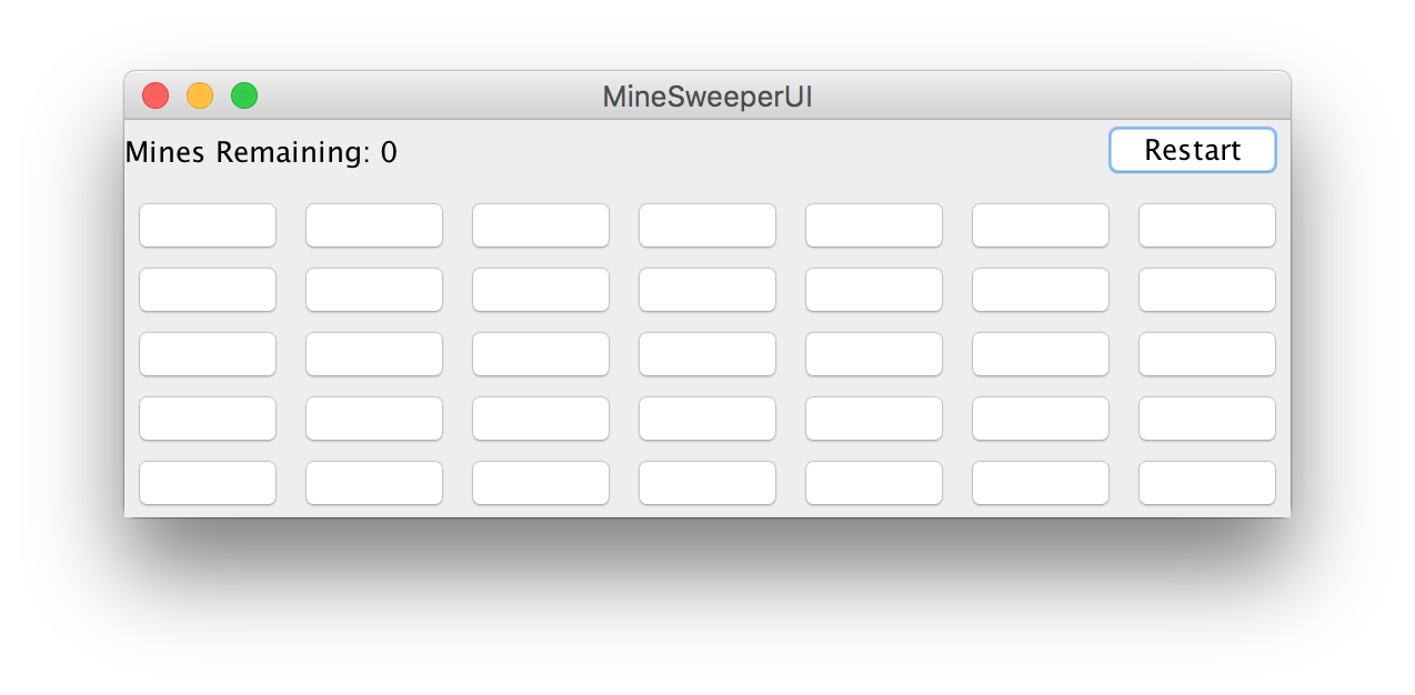 Completed Java Swing UI for a minesweeper game