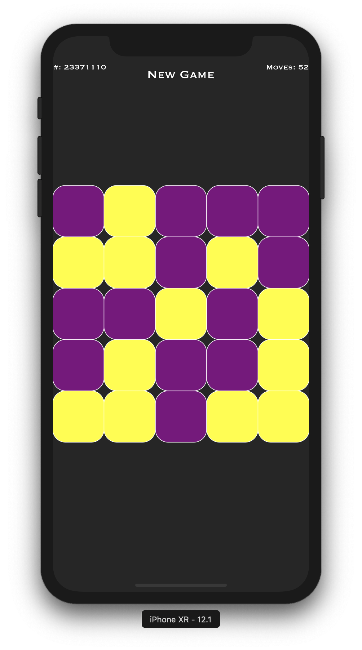 Lights out SpriteKit game on iPhone XR